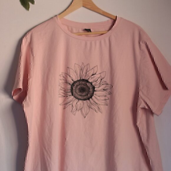 Shein Curve 3XL Boho Floral Bohemian Sunflower T Shirt - Picture 7 of 8